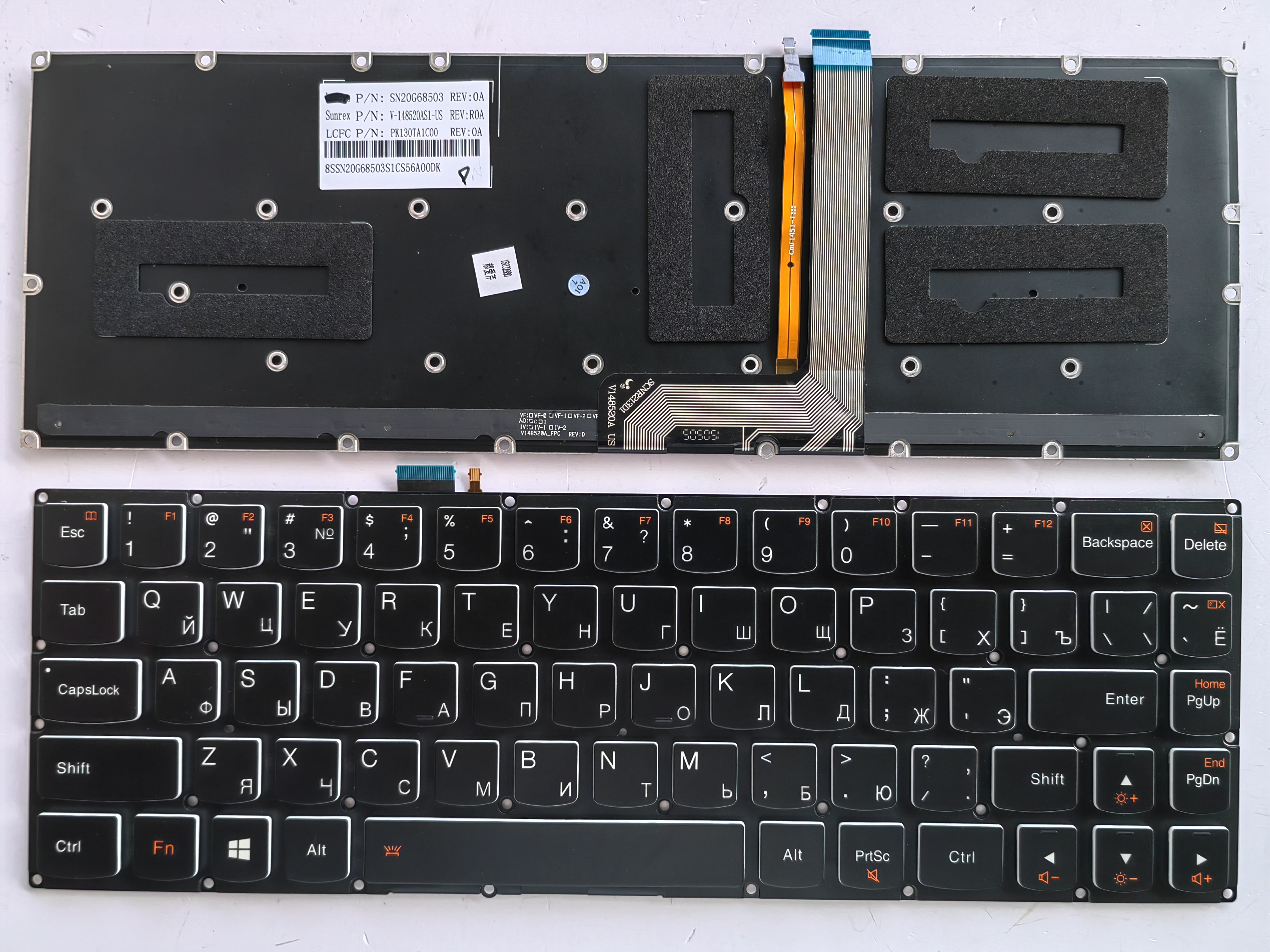 Picture of New Replacement Laptop Keyboard For LENOVO YOGA3 1370 BLACK Backlit,White Side RU Layout
